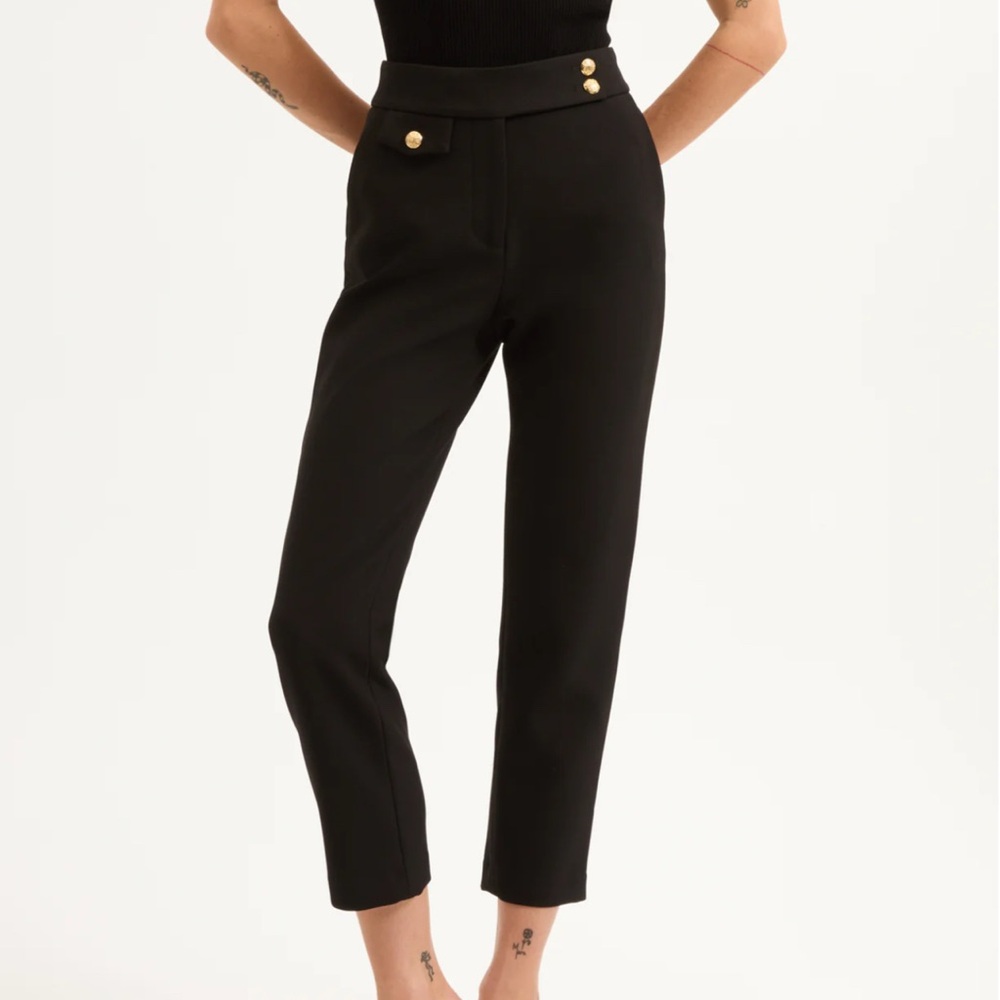 Veronica Beard Black/Gold Renzo Pant